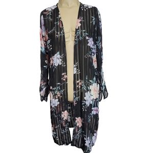 Iris sheer tie-sleeve over blouse